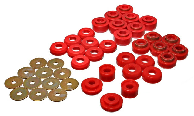 Energy Suspension Chevrolet 4 Door Red Body Mounts (Part #3.4136R) – Fits Chevrolet Impala and Caprice 1993-1996