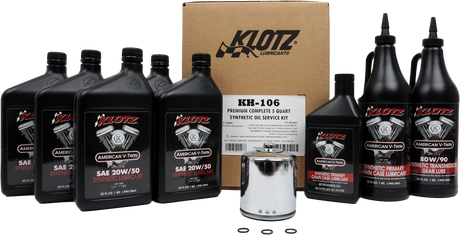 Klotz Premium Harley Davidson 4-Quart Synthetic Oil Change Kit with Filter and O-Rings