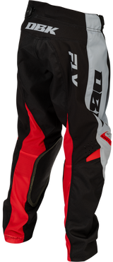 Fly Racing Youth Kinetic DBK Pants – Size 22, Grey/Black/Red for Motocross and Off-Road Vehicles