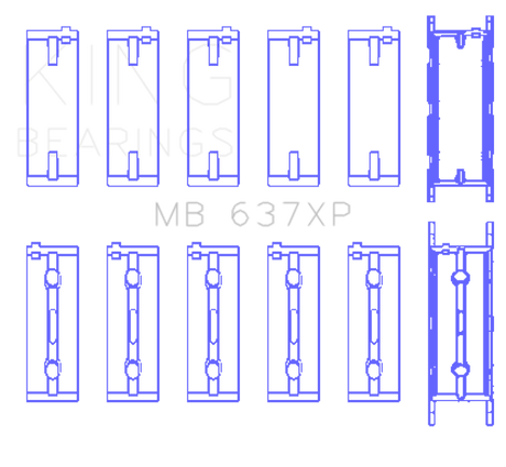 King Engine Bearings BMW S85B50A Crankshaft Performance Main Bearings (Size .026)