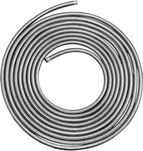 Drag Specialties Braided Oil and Fuel Hose - Stainless Steel - 3/8 inch x 3 feet, Fits Harley Davidson and Custom Motorcycles