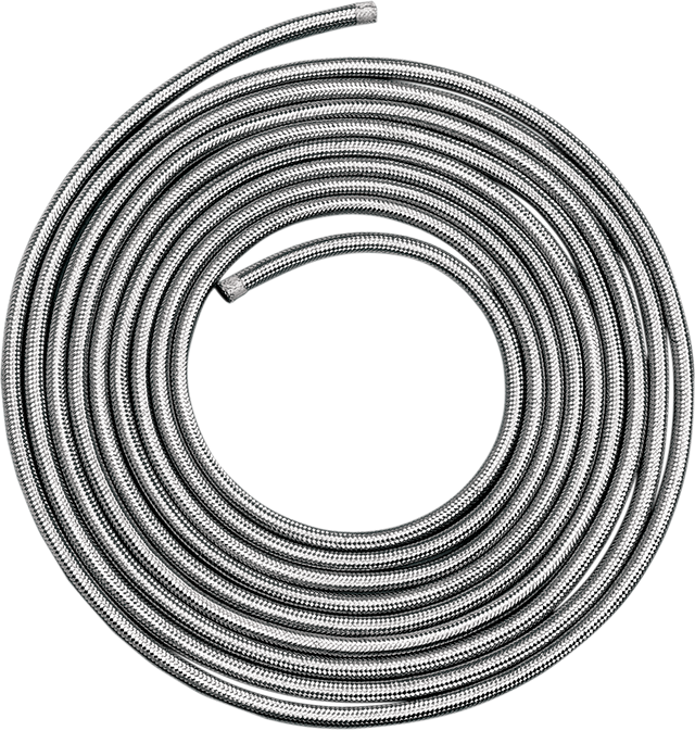 Drag Specialties Braided Oil and Fuel Hose - Stainless Steel - 3/8 inch x 3 feet, Fits Harley Davidson and Custom Motorcycles