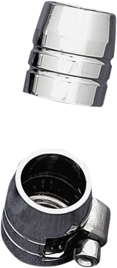 DRAG SPECIALTIES Grooved Hose Ends with Clamp - Chrome Finish for 3/8 Inch Oil and Gas Lines