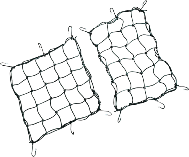 Drag Specialties Cargo Net 12 x 17 inches with 6 Hooks for Motorcycles, Part Number 10-6101B-HC4