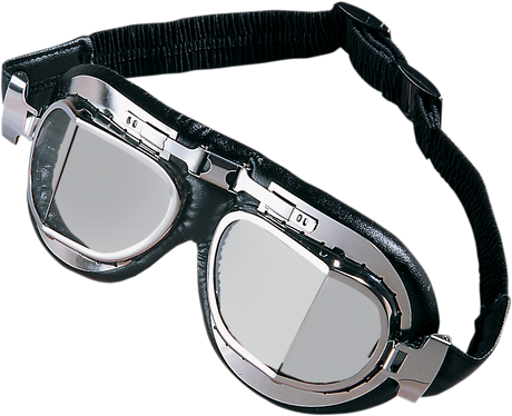 DRAG SPECIALTIES Red Baron Goggle with Tinted Lens - Stainless Steel Frame for Motorcycle Helmets