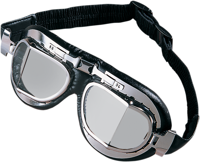 DRAG SPECIALTIES Red Baron Goggle with Tinted Lens - Stainless Steel Frame for Motorcycle Helmets