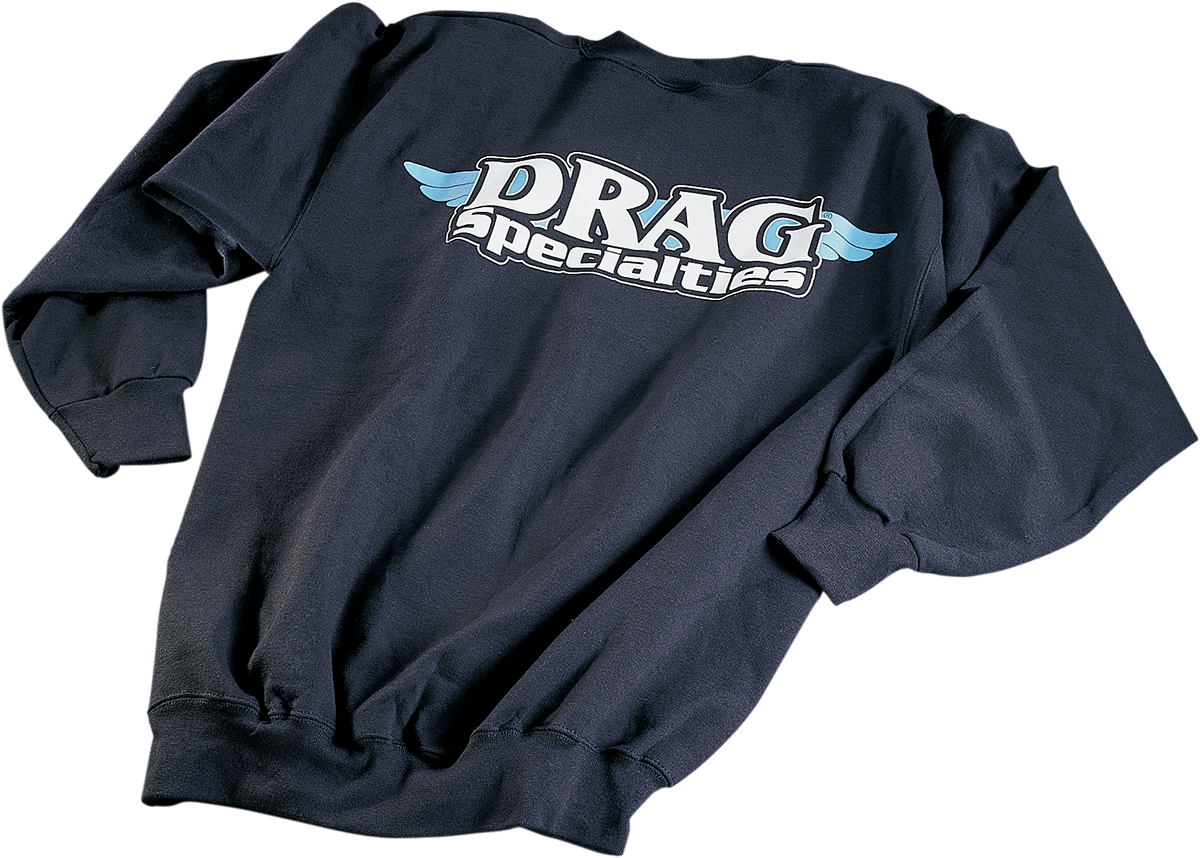 Drag Specialties Black 2XL Sweatshirt with Wing Logo - Comfortable Cotton-Poly Blend for Motorcycles and Cruisers