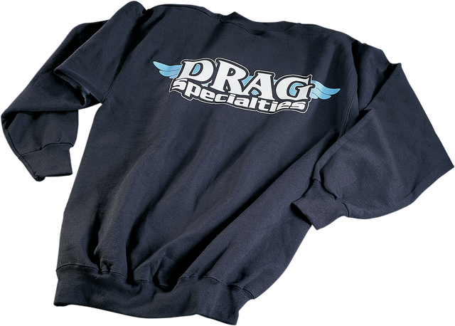 Drag Specialties Black 2XL Sweatshirt with Wing Logo - Comfortable Cotton-Poly Blend for Motorcycles and Cruisers