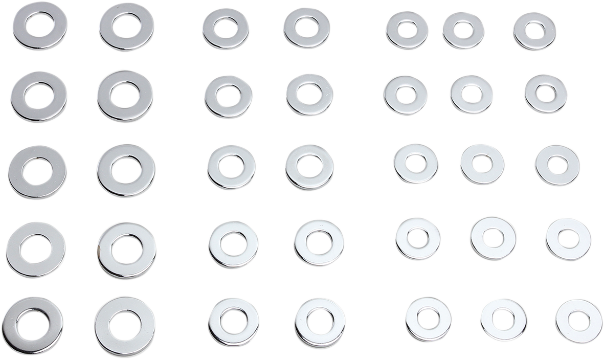 Drag Specialties Chrome SAE Washer Kit MPBDR6 for Harley-Davidson Motorcycles