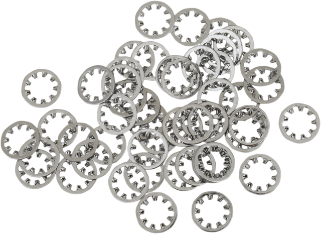 DRAG SPECIALTIES Inside Washer - Star - Chrome 1/4 inch MPB457 for Harley-Davidson Motorcycles