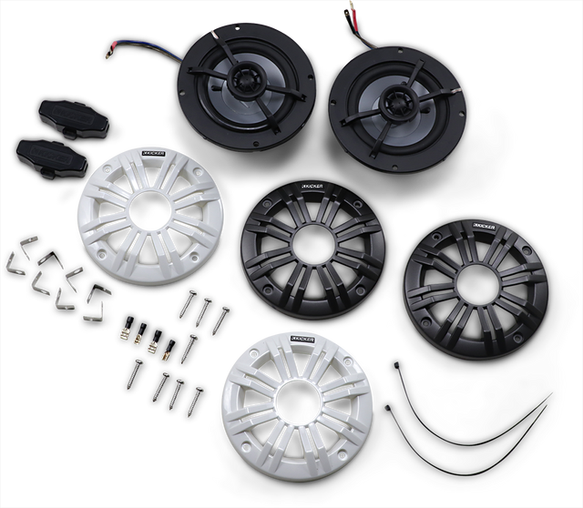 KICKER All-Weather 4-inch 2-Way 4 Ohm Speakers 45KM44 for Marine and Off-Road Vehicles