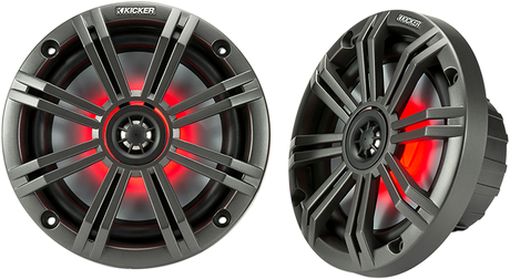 KICKER 6.5-Inch Speakers with 7-Color LED - Part Number 45KM654L for Car Marine & ATV