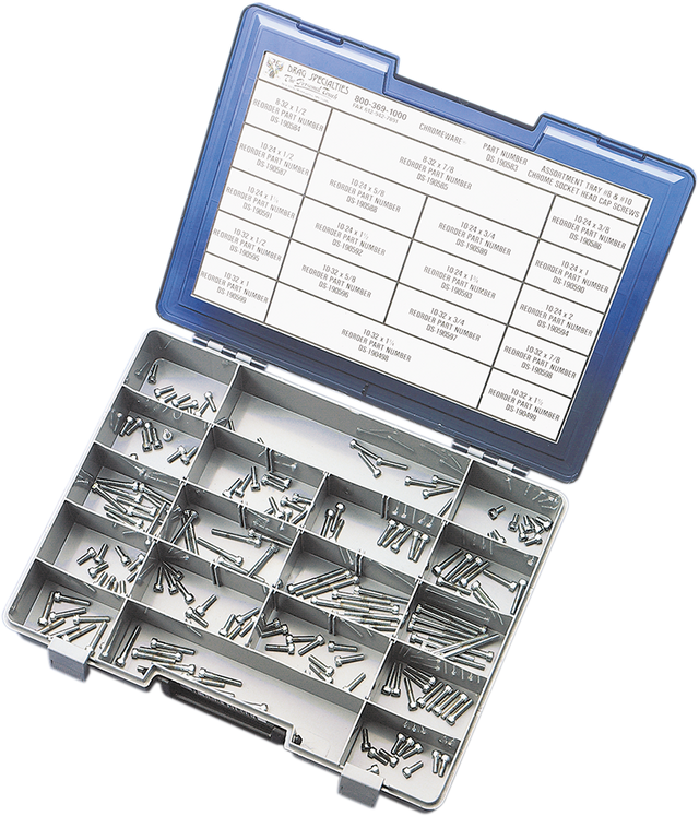 Drag Specialties MK192 Bolt Assortment Kit for Harley-Davidson Motorcycles - 8-32 and 10-24/10-32 Thread Sizes