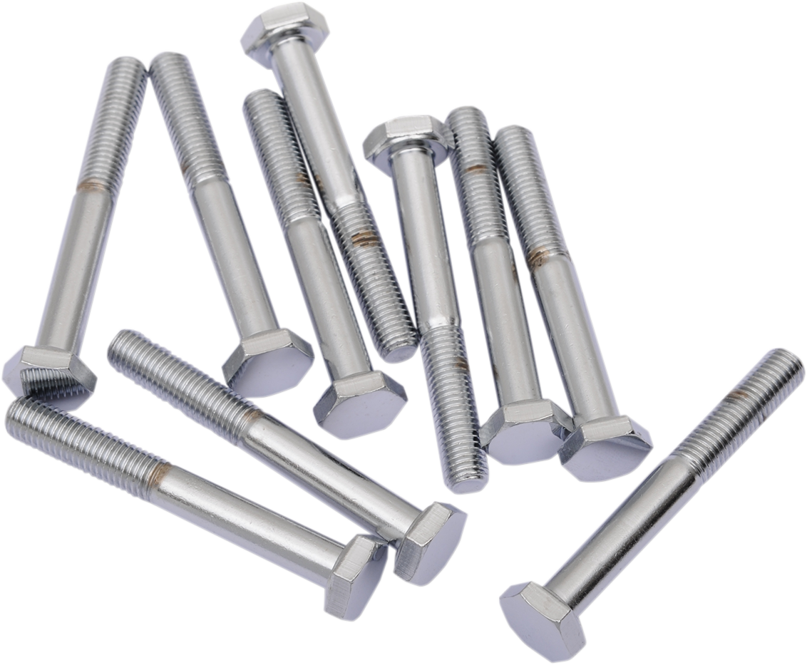 Drag Specialties MPB143 Fine Thread Hex Head Bolts for Harley-Davidson Motorcycles - 1/4"-28 x 1-3/4", 10 Pack