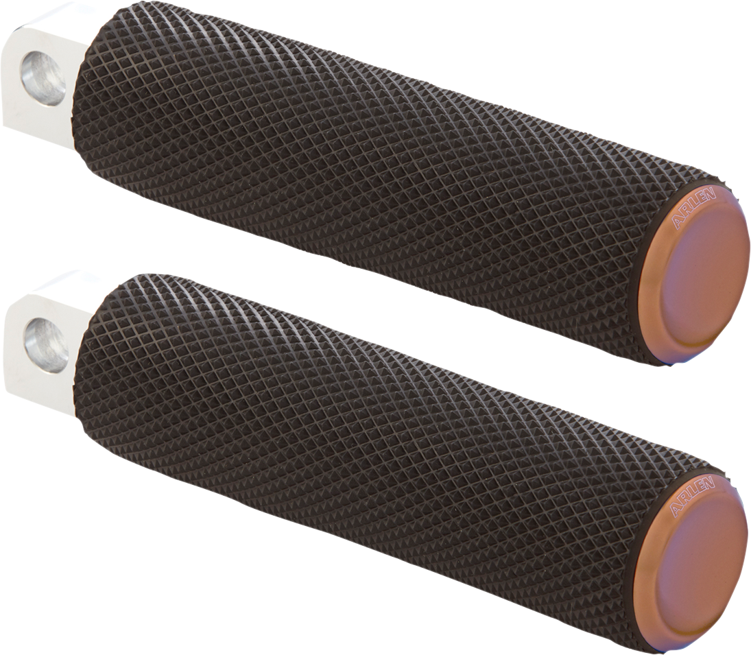 ARLEN NESS Knurled Foot Pegs - Male Mount - Titanium 07-905