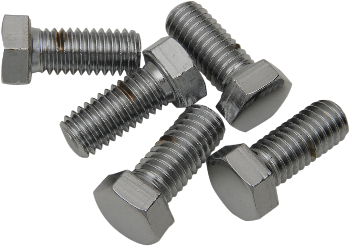 DRAG SPECIALTIES Hex-Head Bolts - Chrome 7/16"-14 x 1" - Fits Harley-Davidson and Custom Motorcycles - Pack of Replacement Hardware