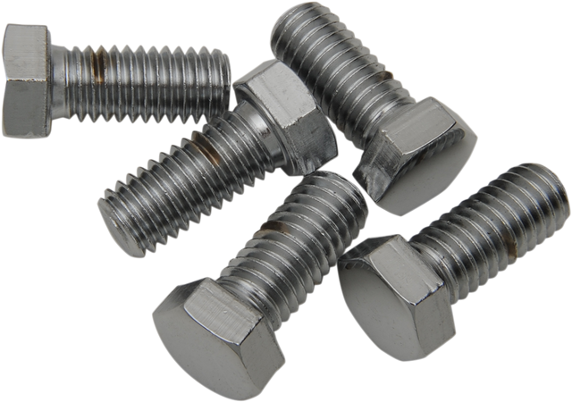 DRAG SPECIALTIES Hex-Head Bolts - Chrome 7/16"-14 x 1" - Fits Harley-Davidson and Custom Motorcycles - Pack of Replacement Hardware