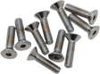 Drag Specialties MPB366 Flat-Head Chrome Bolts for Harley-Davidson Motorcycles, 1/4"-20 x 3/4" - Replacement Set