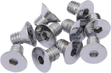 Drag Specialties Flat-Head Chrome Bolts – 5/16"-18 x 5/8" – Compatible with Harley-Davidson Models