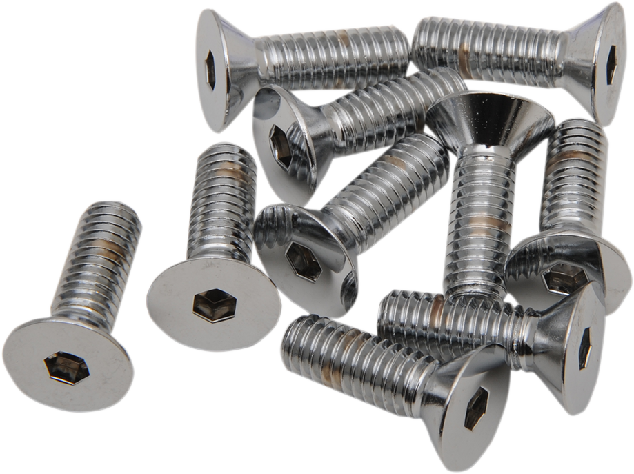 Drag Specialties MPB580 Chrome Flat-Head Bolts – 5/16"-18 x 1-1/4" – Replacement for Harley-Davidson Motorcycles
