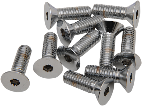 Drag Specialties MPB580 Chrome Flat-Head Bolts – 5/16"-18 x 1-1/4" – Replacement for Harley-Davidson Motorcycles