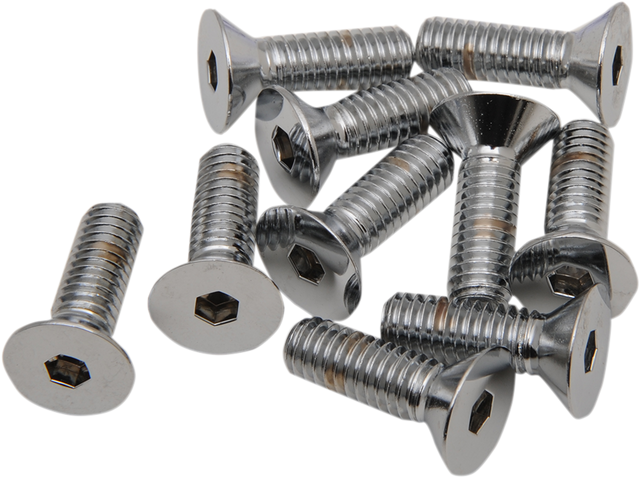 Drag Specialties MPB580 Chrome Flat-Head Bolts – 5/16"-18 x 1-1/4" – Replacement for Harley-Davidson Motorcycles