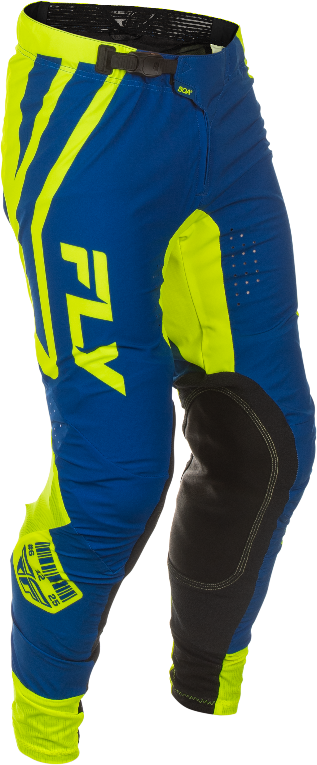 Fly Racing Lite Lancer Pants Ca/Ny Navy/Hi Vis Size 38 – Motocross Gear with Kevlar Reinforcements and BOA Fit System