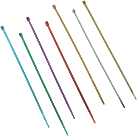 DRAG SPECIALTIES 10-6010C-10-HC3 Chrome 7-Inch Cable Ties - 10 Pack for Harley Davidson Motorcycles