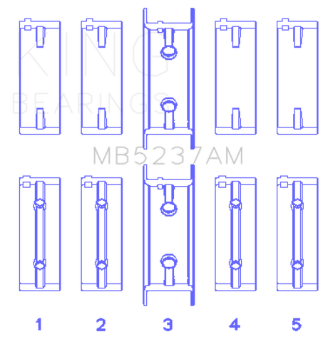 King Engine Bearings Mitsubishi 4G12 (Size +0.25mm) Main Bearing Set