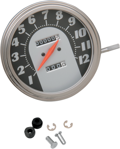 Drag Specialties 5-inch MPH FL-Style Speedometer with Black Face for Harley-Davidson '62-'67 Models | Part #72767M