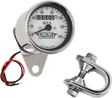 DRAG SPECIALTIES 2.4-inch MPH Mini LED Mechanical Speedometer for Harley-Davidson with Chrome Housing and White Face - Fits 2240:60 Models