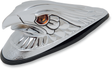 DRAG SPECIALTIES Eagle Head with Lights - Amber Eyes - Large - Chrome Part 72924 for Most Harley-Davidson Front Fenders