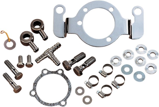 Drag Specialties Support Bracket Kit for Harley Big Twin with OEM CV Carb or Delphi EFI - Part Number 120049-BC315
