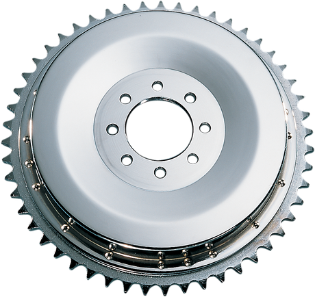 DRAG SPECIALTIES Chrome Rear Drum and Sprocket Set for Harley XL 1954-1978 – Part 06-0126-BX-LB2