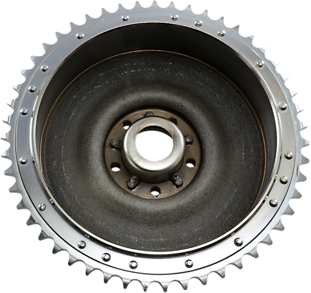 DRAG SPECIALTIES Chrome Rear Brake Drum with Sprocket for Harley-Davidson 1963-1966 - Part 06-0129-BX-LB2
