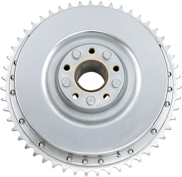 Drag Specialties Chrome Rear Drum and Sprocket Set for Harley-Davidson 1967-1972 - Part No. 06-0128-BX-LB2