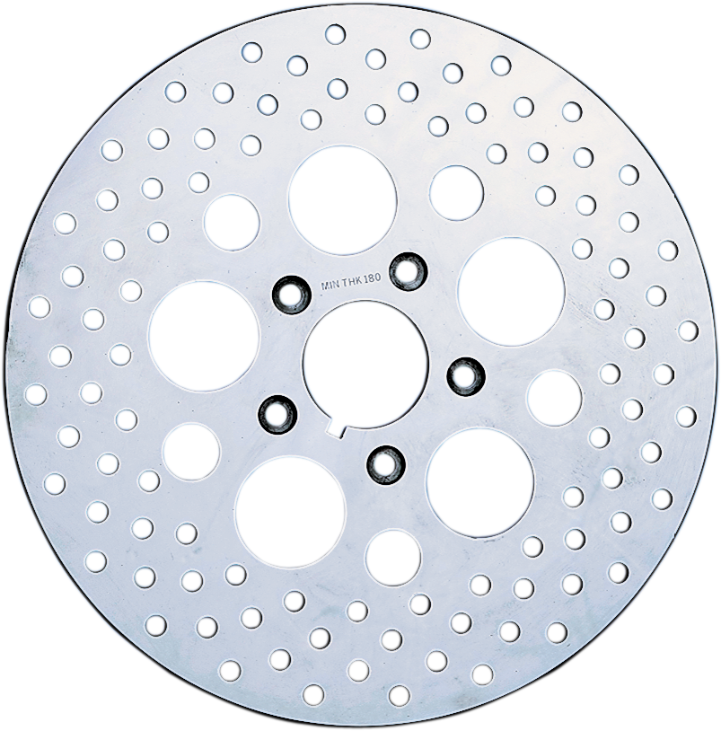 Drag Specialties 11.5-Inch Front Drilled Brake Rotor for Harley-Davidson - Part 060176ASP-BC648
