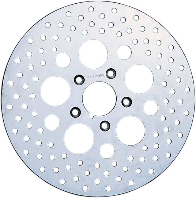 Drag Specialties 11.5-Inch Front Drilled Brake Rotor for Harley-Davidson - Part 060176ASP-BC648