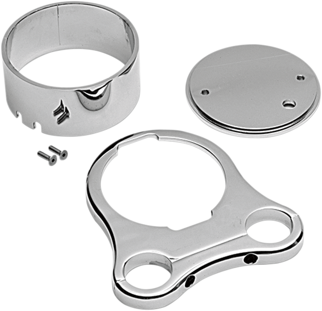 DRAG SPECIALTIES 1.25-Inch T-Bar Single Gauge Mount for '00-'22 OEM Style Gauges - Chrome - Part #373864 - Fits Most 1-1/4 Inch T-Bars with 3.5 Inch On-Center Pullback Risers