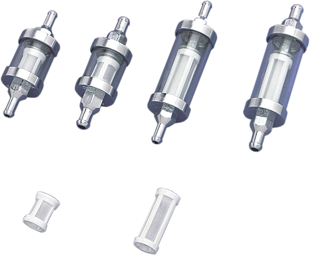 DRAG SPECIALTIES Clear Fuel Filter with Chrome Ends – 5/16 Inch for Harley-Davidson Motorcycles Part 03-0050A-BC145
