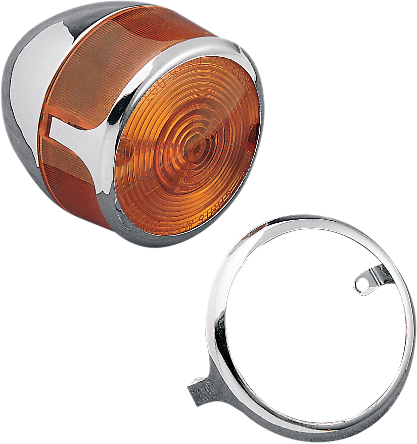 DRAG SPECIALTIES Turn Signal Lens Trim in Chrome - Part #72182 for Harley-Davidson Motorcycles
