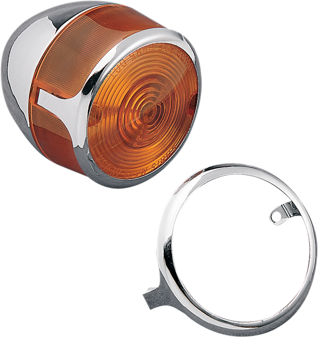 DRAG SPECIALTIES Turn Signal Lens Trim in Chrome - Part #72182 for Harley-Davidson Motorcycles