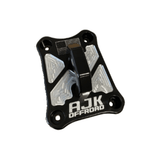 Polaris Pro R / Turbo R Billet Radius Rod Plate / Pull Plate by AJK Offroad Left Side View of Pull Plate in Black