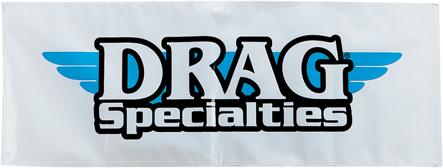 Drag Specialties 1.5' x 4' Plastic Exterior Banner with Eyelets - Durable Outdoor Sign for Motorcycles and Vehicles