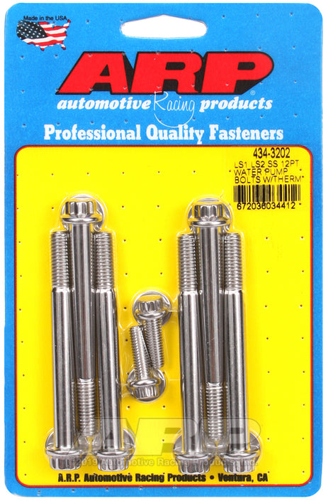 ARP LS1 LS2 SS 12pt Water Pump Bolts with Thermostat Housing Bolts Kit for Chevrolet Performance Vehicles