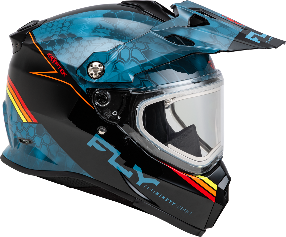 Fly Racing Trekker CW Conceal Helmet with Electric Shield - Slate, Black & Red, XL for Off-Road and Motocross Vehicles