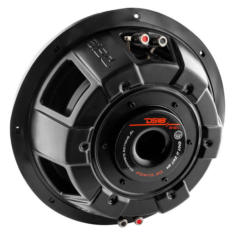 DS18 PSW12.2D 12-Inch 600W RMS Dual Voice Coil Water-Resistant Subwoofer for Automotive and Marine Use
