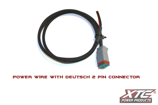 XTC Power Products 2' 18-Gauge Power Wire with Deutsch DT06-2S Connector for ATV/UTV