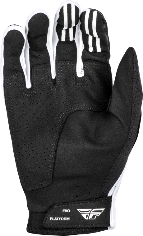 Fly Racing Evolution DST Gloves Black/White XL – Motorcycle Racing Gloves with Adjustable Closure and Touch Screen Compatibility