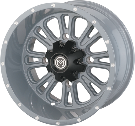 Moose Offroad 399X Rear Wheel for 14x8-inch Vehicles with 4x136 Bolt Pattern, Gray Finish